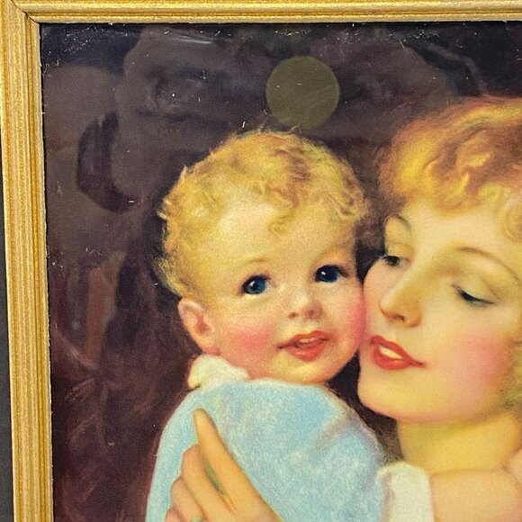 Vintage Art Deco Mother and Baby Framed Print - Picture 4 of 10